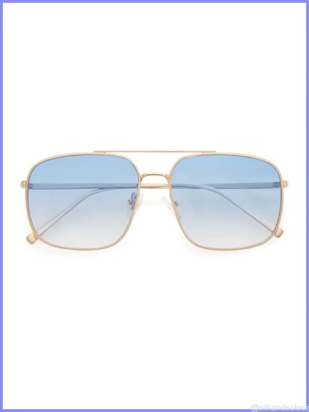 Square Aviator Sunglasses UV400 Metal Frame Full Frame Unisex